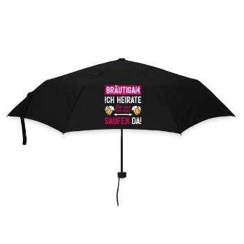 Kostüm Bräutigam T-Shirt Polterabend JGA Männer - Regenschirm (klein) - Schwarz - Vorne