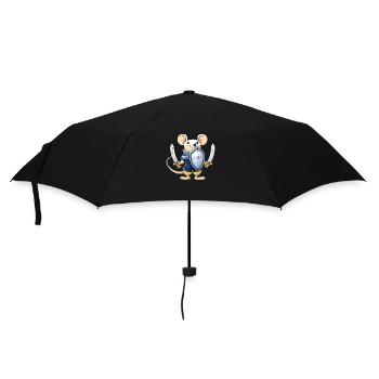 Mignon souris Kawaii Sword Shield Knight - Parapluie standard - noir - Devant