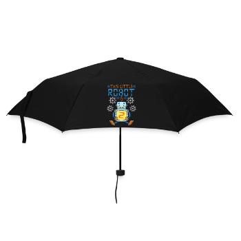 Robot Birthday Outfit Boy 2nd Robot Birthday Party - Umbrella (small) - black - Front