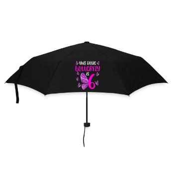 Butterfly Birthday 6th Butterfly Birthday Party - Parapluie standard - noir - Devant