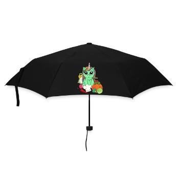 Bio Öko Einhorn Vitamine Gemüse Küche Vegetarisch - Regenschirm (klein) - Schwarz - Vorne