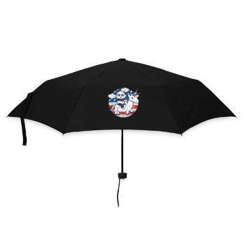 Panda Unicorn American Flag Fourth of July - Umbrella (small) - black - Front