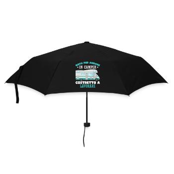 Fun camper camper camping - Umbrella (small) - black - Front