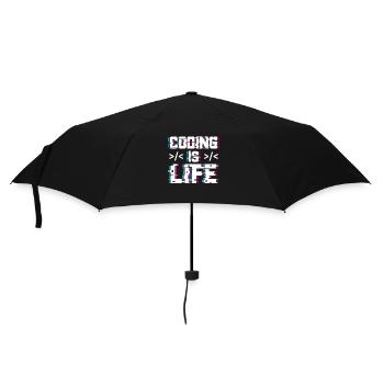 Coding is Life Programmer Coder Code - Umbrella (small) - black - Front