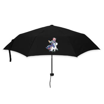 Reiten Einhorn Liebhaber 4. Juli Mericorn patriot - Regenschirm (klein) - Schwarz - Vorne