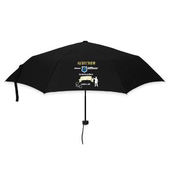 Polizei - 1. Geburtstag, für alle Polizeifans - Regenschirm (klein) - Schwarz - Vorne