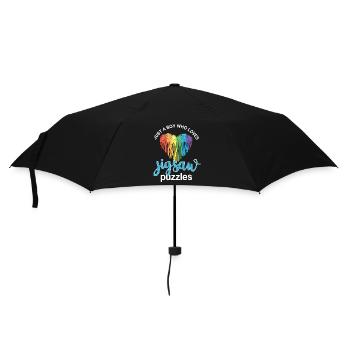 Just a boy who loves puzzles - Umbrella (small) - black - Front