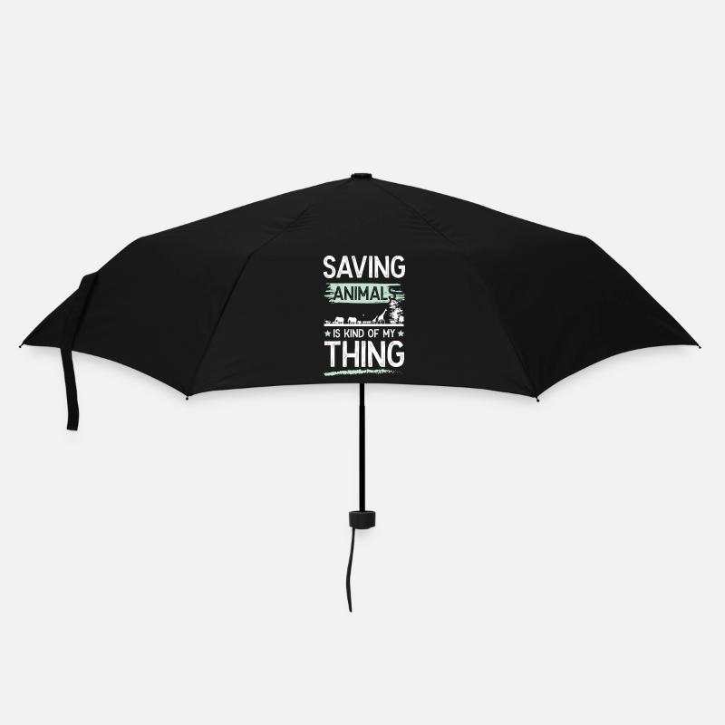 tierschutz lustiger spruch - Regenschirm (klein) - Schwarz