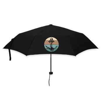 Funny Sailing Boating Sailor Boat Captain Awesome - Regenschirm (klein) - Schwarz - Vorne