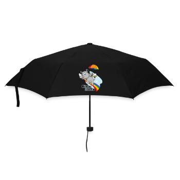 Männer Einhorn auf dem Regenbogen - Regenschirm (klein) - Schwarz - Vorne