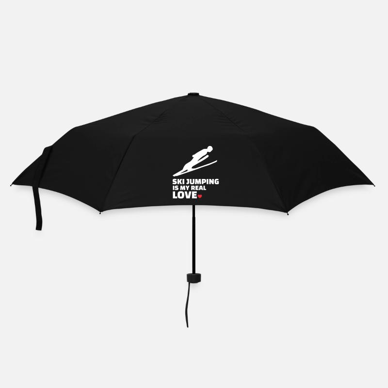I love ski jumping - Umbrella (small) - black
