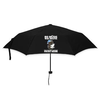 Müde Spruch lustig Schlafen Ausschlafen Faul - Regenschirm (klein) - Schwarz - Vorne