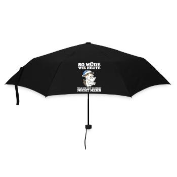 Müde Spruch lustig Schlafen Ausschlafen Faul - Regenschirm (klein) - Schwarz - Vorne