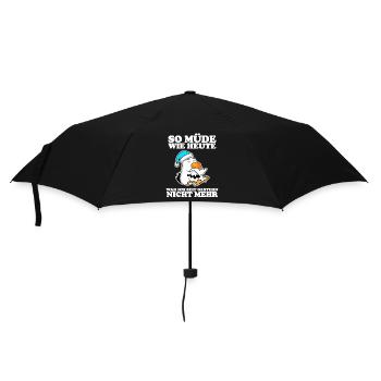 Müde Spruch lustig Schlafen Ausschlafen Faul - Regenschirm (klein) - Schwarz - Vorne