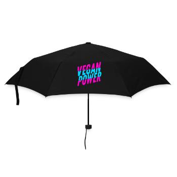 Vegan Power, Vegan Athlete, Vegan Sportswoman - Umbrella (small) - black - Front