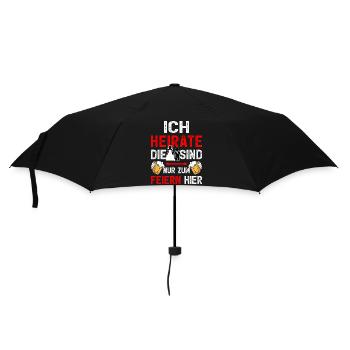 JGA Bräutigam T-Shirt Mann Junggesellenabschied - Regenschirm (klein) - Schwarz - Vorne