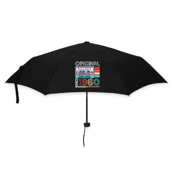 63 Birthday Man March Born 1960 Fun Cassette - Umbrella (small) - black - Front