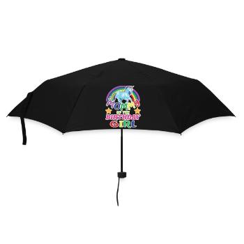 Mommy Of The Birthday Girl Unicorn Birthday - Umbrella (small) - black - Front