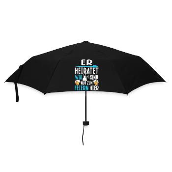 Junggesellenabschied T-Shirt Poltern Männer JGA - Regenschirm (klein) - Schwarz - Vorne