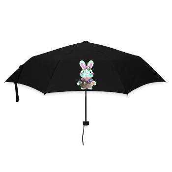 cute Easter bunny with Easter eggs - Umbrella (small) - black - Front