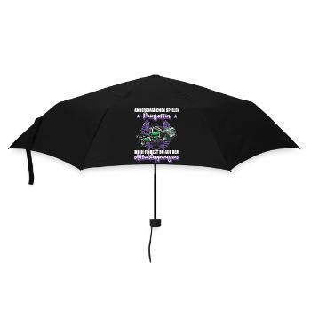 Abschleppwagen Abschleppdienst Mädchen Geschenk - Regenschirm (klein) - Schwarz - Vorne