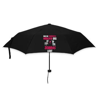 Tierliebhaber Mädchen Lustiges Geschenk Zebra - Regenschirm (klein) - Schwarz - Vorne