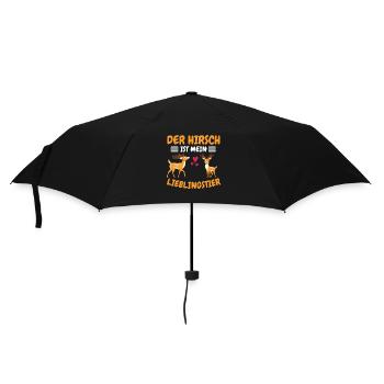 Wald Tier Wildtier Lieblingstier Geschenk Hirsch - Regenschirm (klein) - Schwarz - Vorne