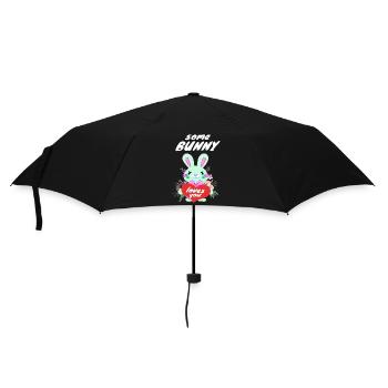 Mignon lapin de Pâques amoureux - Parapluie standard - noir - Devant