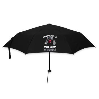 Tierliebhaber Spirituelles Tier Geschenk Waschbär - Regenschirm (klein) - Schwarz - Vorne
