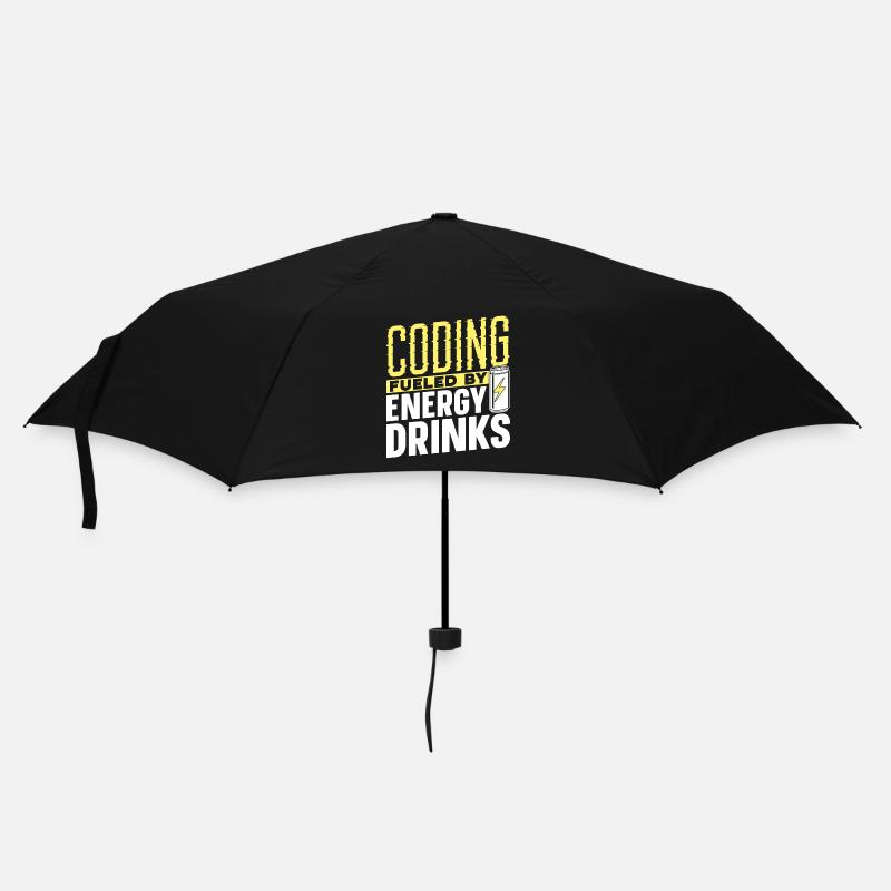 Programmieren Mit Energydrinks Coding Coder Code - Regenschirm (klein) - Schwarz