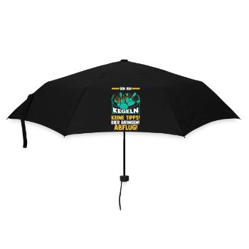 Bier Kegel Kegler Kegelverein Kegeln - Regenschirm (klein) - Schwarz - Vorne