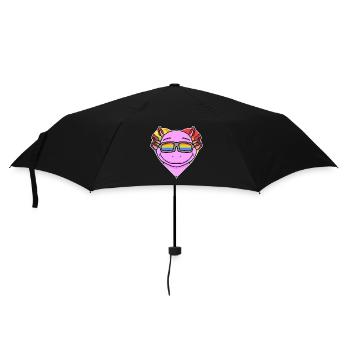 Rainbow - Axolotl with glasses and heart - Umbrella (small) - black - Front