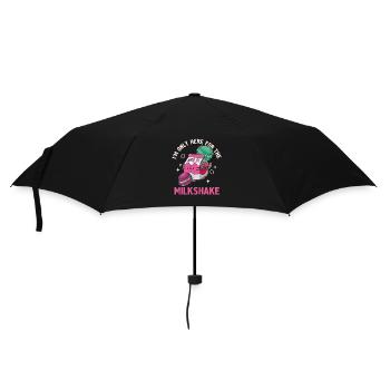 Japanisch Getränk Kawaii Milkshake Erdbeere - Regenschirm (klein) - Schwarz - Vorne