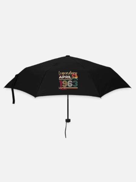 60th birthday man April Born 1963 Legendary - Umbrella (small) - black