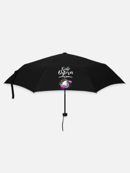 Frohe Ostern Osterei Floral - Regenschirm (klein) - Schwarz
