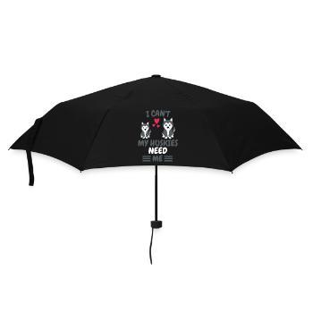 Ich kann nicht Hunde Tier Lustiges Geschenk Husky - Regenschirm (klein) - Schwarz - Vorne