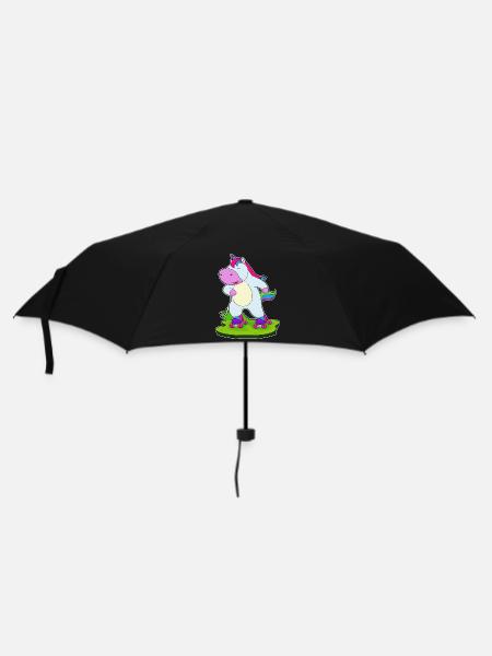 Einhorn Rollschuhfahren Rollschuhe - Regenschirm (klein) - Schwarz