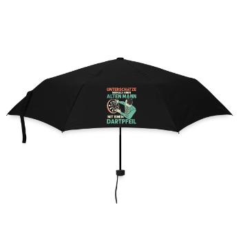 Unterschätze niemals einen alten Mann Dartspieler - Regenschirm (klein) - Schwarz - Vorne
