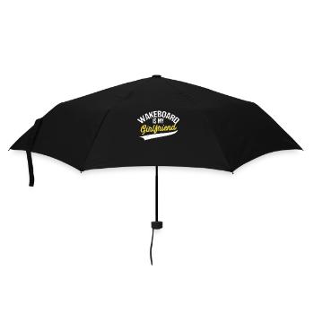 Wakeboard ist meine Freundin lustig Wakeboarding - Regenschirm (klein) - Schwarz - Vorne