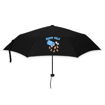 Happy Pills Farm Tier Lustige Alpaka Liebhaber Humor - Regenschirm (klein) - Schwarz - Vorne