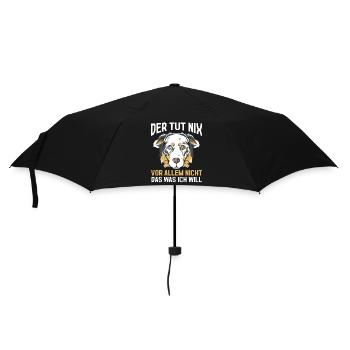 Hund Australian Shepherd - Regenschirm (klein) - Schwarz - Vorne