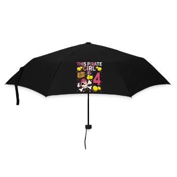 Squelette Ce pirate est le 4ème anniversaire du pirate - Parapluie standard - noir - Devant