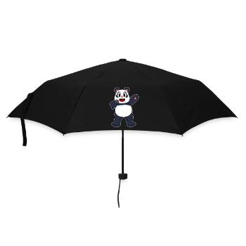 Panda Singer Chant au micro - Parapluie standard - noir - Devant