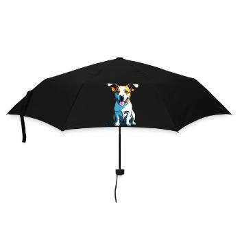 Jack Russel panting - Umbrella (small) - black - Front