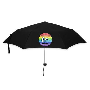 wer ist die Frau, LBTQ, CSD - Regenschirm (klein) - Schwarz - Vorne