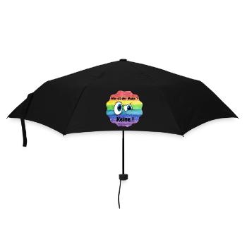 Wer ist der Mann in der Beziehung, Lesbian, CSD - Regenschirm (klein) - Schwarz - Vorne