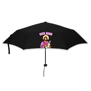 Lapin de Pâques avec œuf de Pâques et Jésus - Parapluie standard - noir - Devant