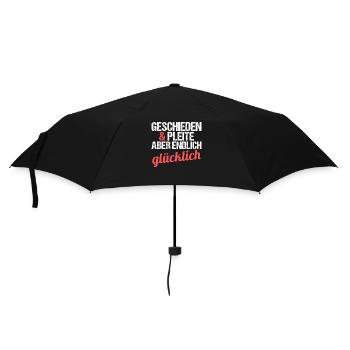 Geschieden und Pleite aber endlich glücklich - Regenschirm (klein) - Schwarz - Vorne