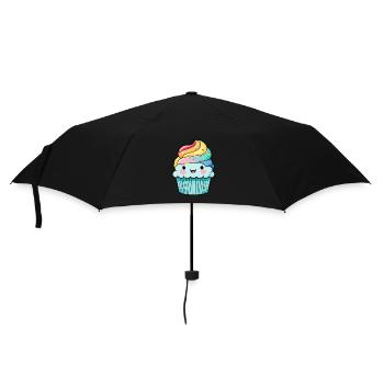 Cupcake Comic Muffin Kuchen - Regenschirm (klein) - Schwarz - Vorne