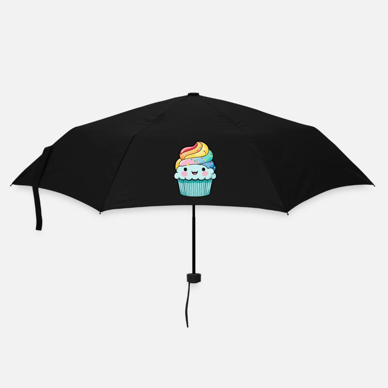 Cupcake Comic Muffin Kuchen - Regenschirm (klein) - Schwarz